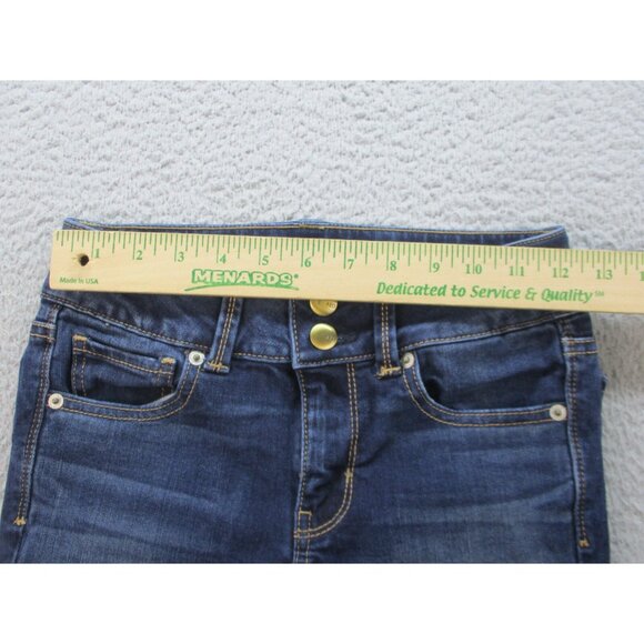American Eagle Jeans Women's 0 Artist Crop Dark Wash Stretch Blue Pants Denim - Picture 3 of 11